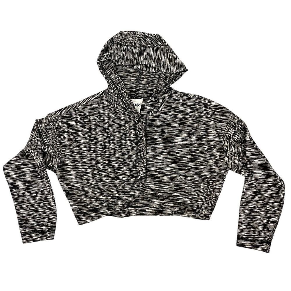 Vintage Biacci Womens Size S Cropped Button Front Hoodie